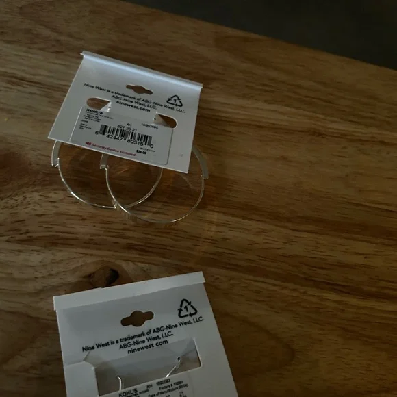 Nine West Silver Teardrop and Hoop Earrings - Picture 4 of 7